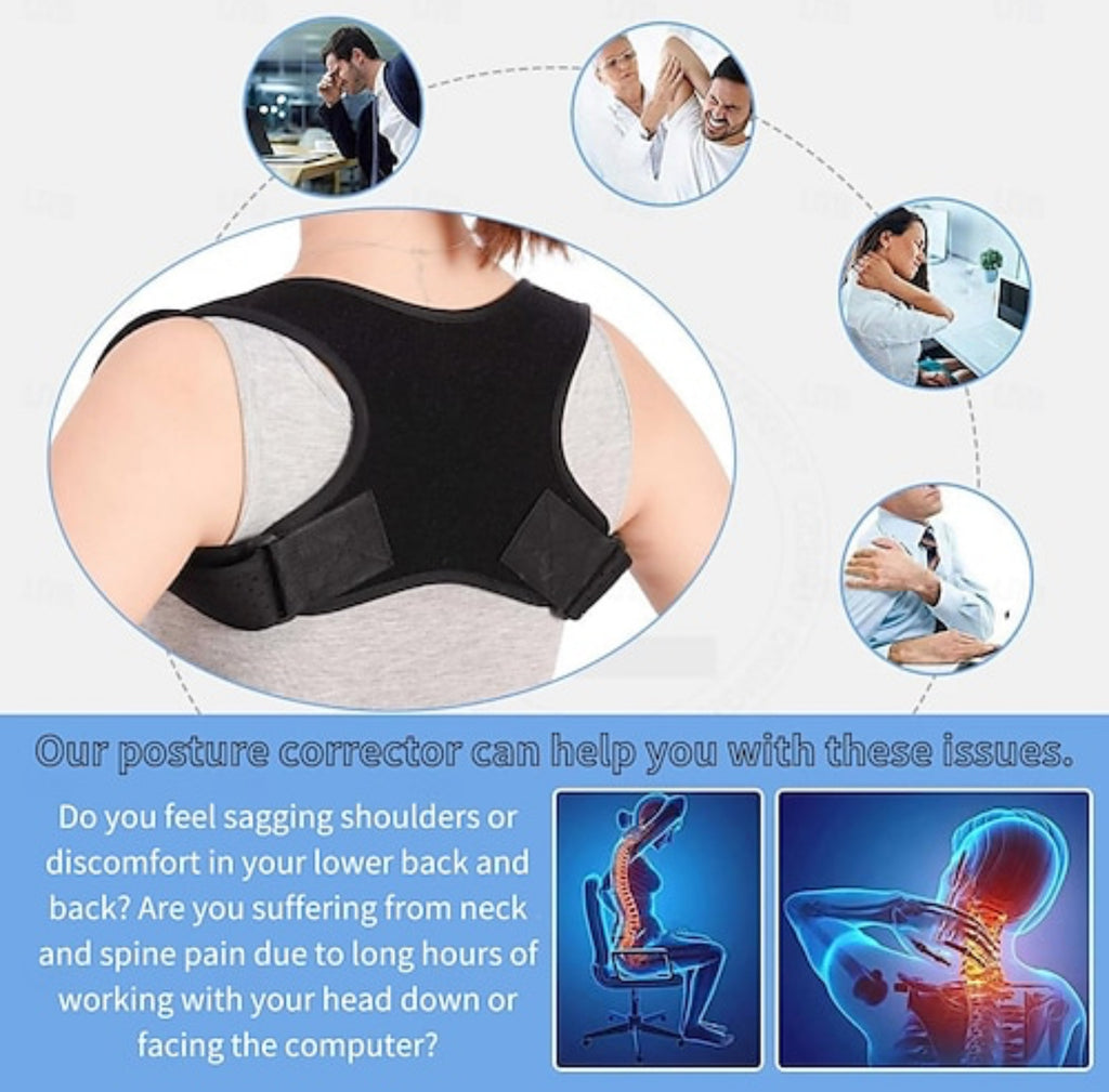 Posture Corrector for Men & Women — Adjustable Back Brace