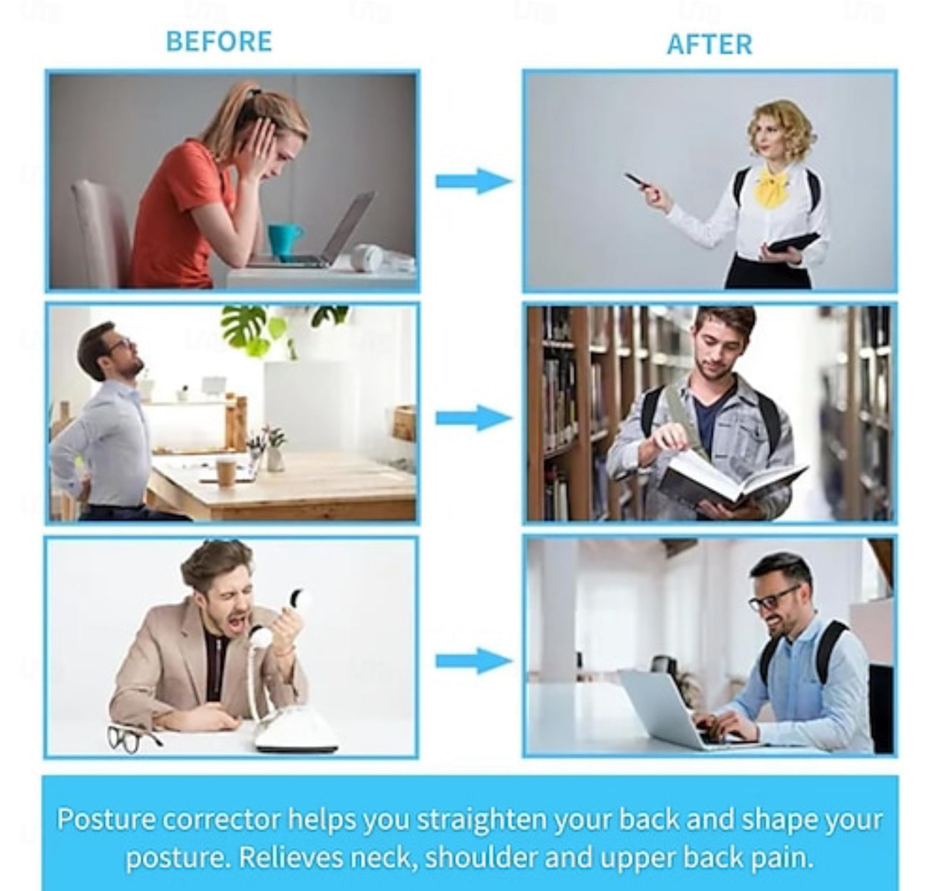 Posture Corrector for Men & Women — Adjustable Back Brace