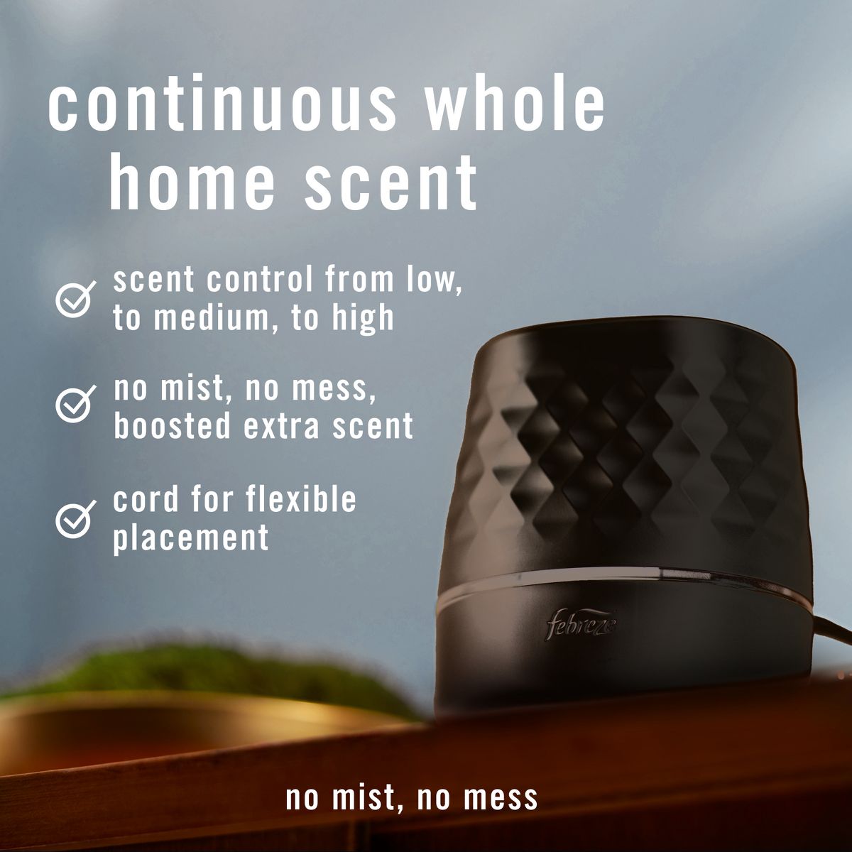 Febreze PLUG Scent Booster Oil Diffuser Air Freshener Holder, Black — 1-Pack, Electric, Unscented Holder